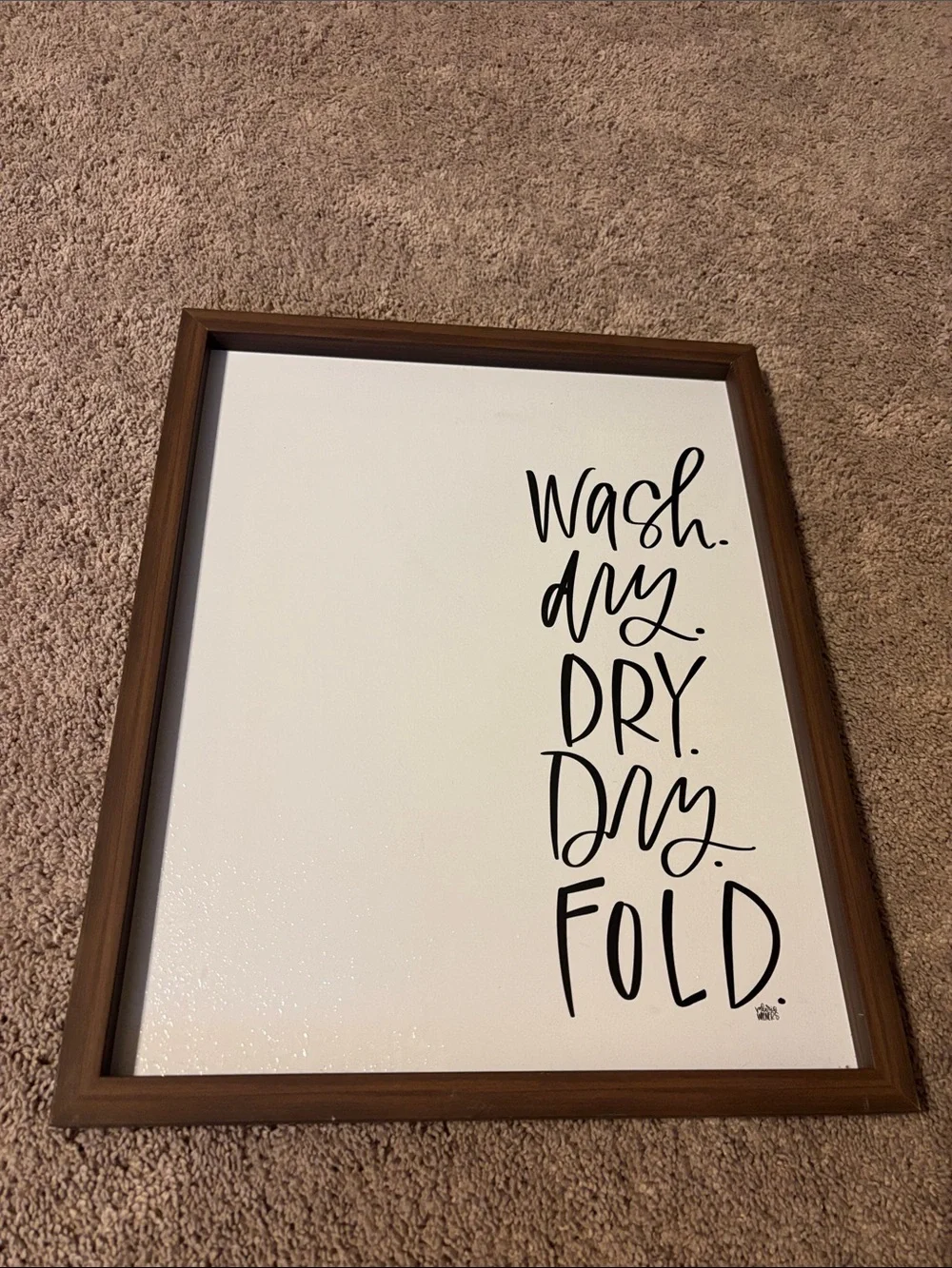 Farmhouse Laundry Wall Art Sign - White & Brown 12.6” x 15.6”